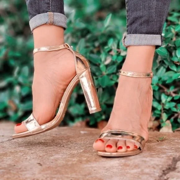 green emerald velvet dress Emmaly Heels Rose Gold